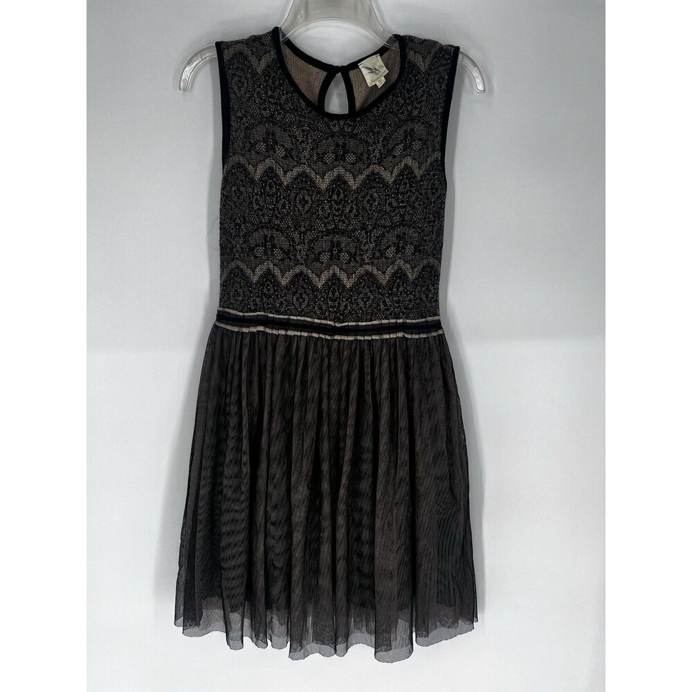 Weston Wear Dulcie Dress Small Anthropologie Lace Knit Tulle San Francisco Black